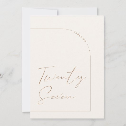 Moderne minimalistische tabel 27-tabelnummer kaart (Voorkant)