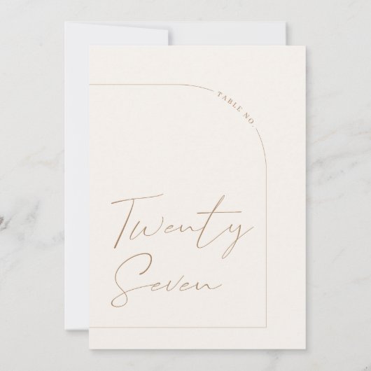 Moderne minimalistische tabel 27-tabelnummer kaart (Achterkant)