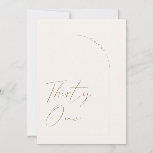 Moderne minimalistische tabel 31 tabelnummer kaart (Voorkant)
