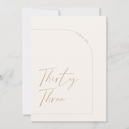 Moderne minimalistische tabel Drieëndertig tabelnu Kaart (Voorkant)