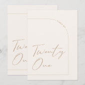 Moderne minimalistische tabel eenentwintig kaart (Voorkant / Achterkant)