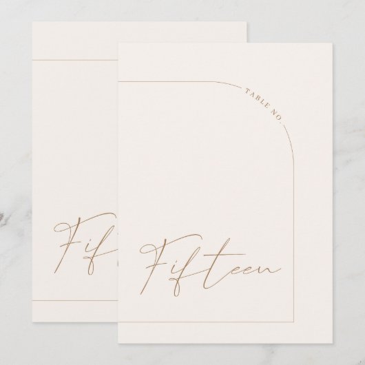 Moderne minimalistische tabel met 15-tabel kaart (Voorkant / Achterkant)