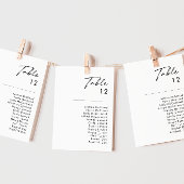 Moderne minimalistische tabel met nummerreeksen