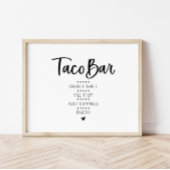 Moderne minimalistische Taco Bar Fiesta Sign Poster