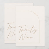 Moderne Minimalistische Tafel Nummer Negenentwinti Kaart (Voorkant / Achterkant)
