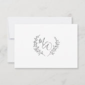 Moderne minimalistische tak blad bruiloft maaltijd RSVP kaartje (Achterkant)