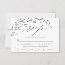 Moderne minimalistische tak blad bruiloft maaltijd