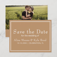 Moderne minimalistische Tan Photo Save the Date