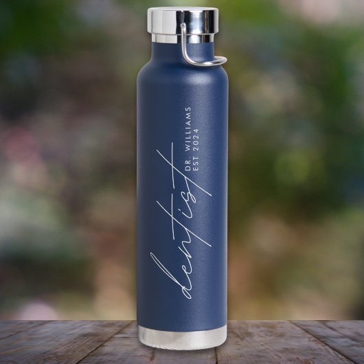 Moderne minimalistische tandarts script gepersonal waterfles