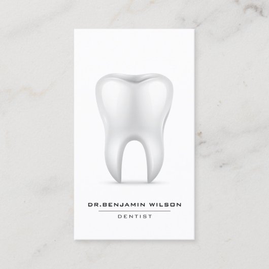Moderne minimalistische tandheelkundige visitekaartje (Voorkant)