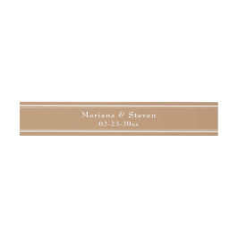 Moderne Minimalistische Tane Beige Uitnodigingen Wikkel