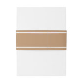 Moderne Minimalistische Tane Beige Uitnodigingen Wikkel (Achterkant Voorbeeld)