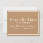 Moderne Minimalistische Tane Foto Save the Date (Voorkant)