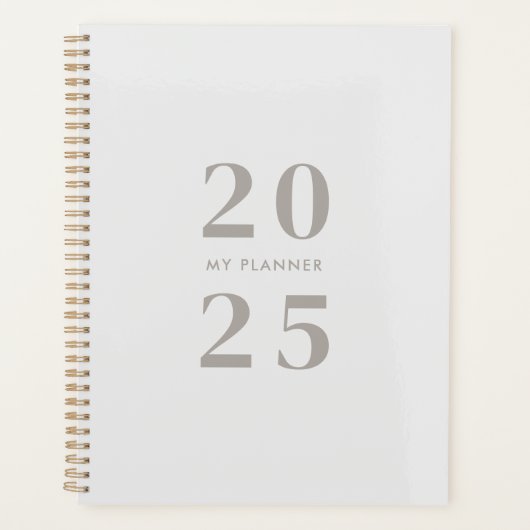 Moderne minimalistische taupe 2025 planner (Voorkant)