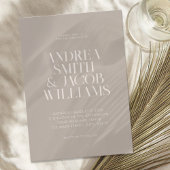 Moderne minimalistische Taupe Chic bruiloft Kaart