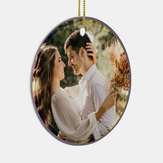 Moderne, minimalistische Taupe Gray Couple Weddenf Keramisch Ornament (Rechts)