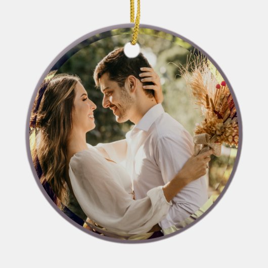 Moderne, minimalistische Taupe Gray Couple Weddenf Keramisch Ornament (Voorkant)