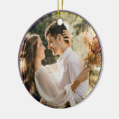 Moderne, minimalistische Taupe Gray Couple Weddenf Keramisch Ornament (Links)