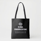Moderne Minimalistische Tech Bedrijf Zwart Wit Tote Bag (Voorkant)