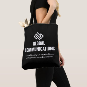 Moderne Minimalistische Tech Bedrijf Zwart Wit Tote Bag