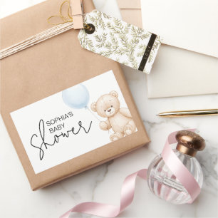 Moderne minimalistische teddybeer Baby shower part Rechthoekige Sticker
