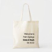 Moderne minimalistische tekst bestemming bruiloft tote bag (Voorkant)