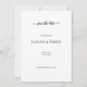 Moderne minimalistische tekst bruiloft opslaan van save the date (Voorkant)