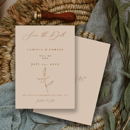 Moderne minimalistische Terra Cotta kalligrafie br Save The Date