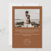 Moderne minimalistische Terra Cotta kalligrafie fo Bedankkaart (Achterkant)