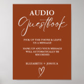 Moderne minimalistische terracotta Audio Gastenboe Poster (Voorkant)