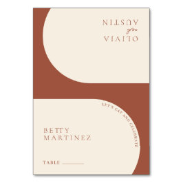 Moderne minimalistische terracotta boog bruiloft g kaart
