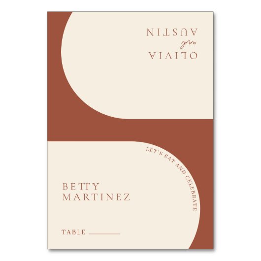 Moderne minimalistische terracotta boog bruiloft g kaart (Voorkant)