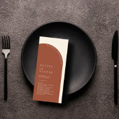 Moderne minimalistische terracotta boog bruiloft p