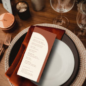 Moderne minimalistische terracotta boog bruiloft p