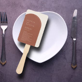 Moderne minimalistische terracotta boog bruiloft p handwaaier