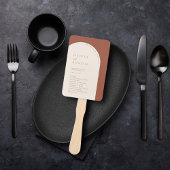 Moderne Minimalistische Terracotta Boog Trouwprogr Handwaaier