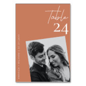 Moderne minimalistische terracotta bruiloft foto kaart (Voorkant)