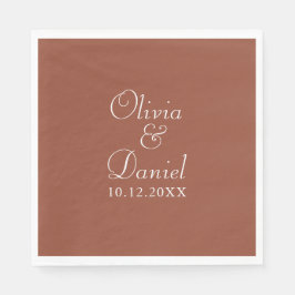 Moderne Minimalistische Terracotta Bruiloft Servet