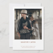 Moderne minimalistische terracotta-kalligrafie kaart (Achterkant)