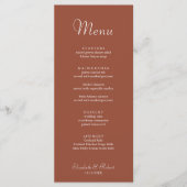 Moderne Minimalistische Terracotta Platte Menu (Voorkant)