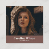 Moderne Minimalistische Terracotta QR Code Foto Vierkante Visitekaartje (Voorkant)