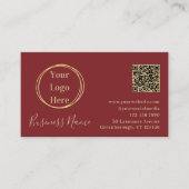 Moderne minimalistische terracotta QR-code Visitekaartje (Voorkant)