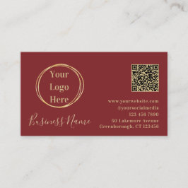 Moderne minimalistische terracotta QR-code Visitekaartje