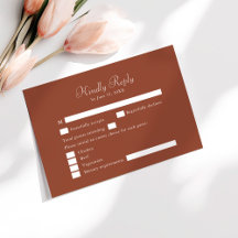 Moderne Minimalistische Terracotta RSVP Kaart