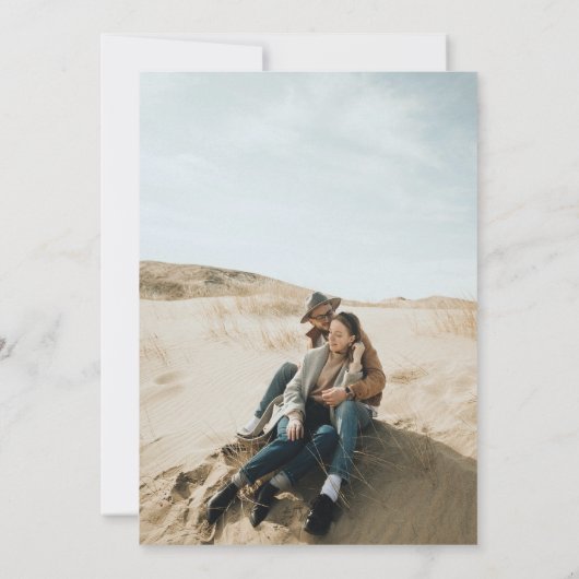 Moderne Minimalistische Terracotta Script Bruiloft Save The Date (Achterkant)