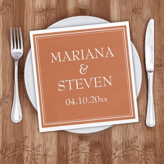 Moderne minimalistische terracotta servetten