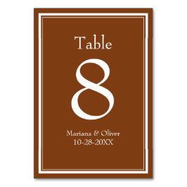 Moderne Minimalistische Terracotta Tafel Nummer Kaart