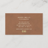 Moderne minimalistische terracotta tan professione visitekaartje (Achterkant)