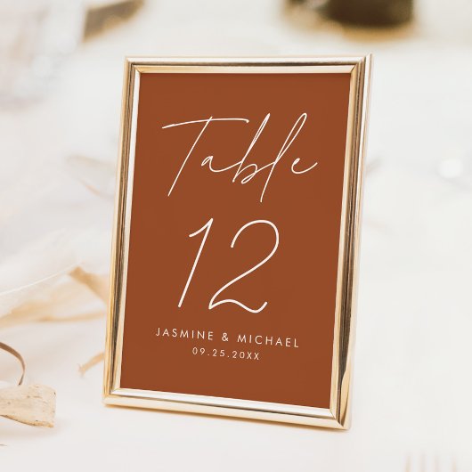 Moderne Minimalistische Terracotta Trouwkaart Kaart