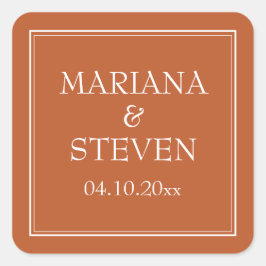 Moderne minimalistische terracotta vierkante Stick Sticker